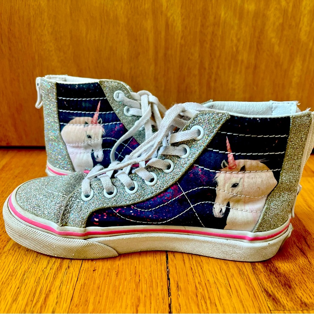 Kids’ Vans High Tops - Glitter Unicorn design
